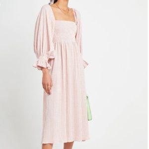 NWT OPT Athena Dress Pink Plaid Sz L